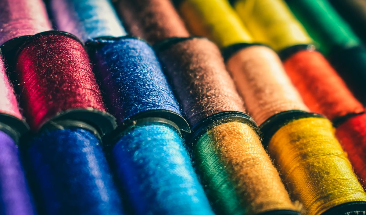 Spools of silk thread in many colours